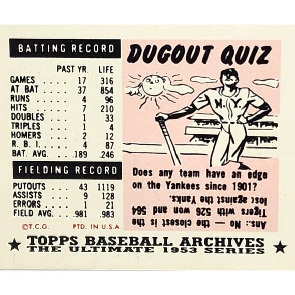 Dixie Howell Brooklyn Dodgers #255 1953 Topps Baseball Card - Vintage - Picture 3 of 5